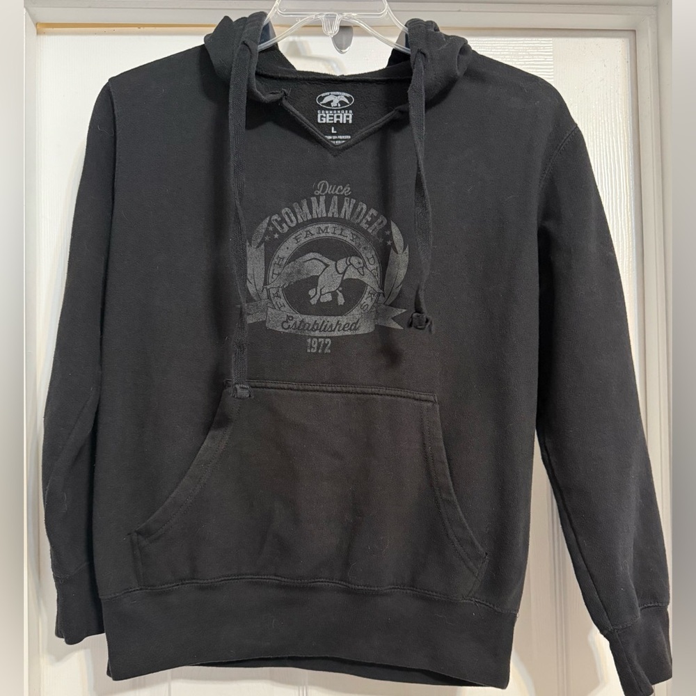 2012 Duck Dynasty Men's Black Hoodie, Cotton/Polyester Blend, Lined, Size XL